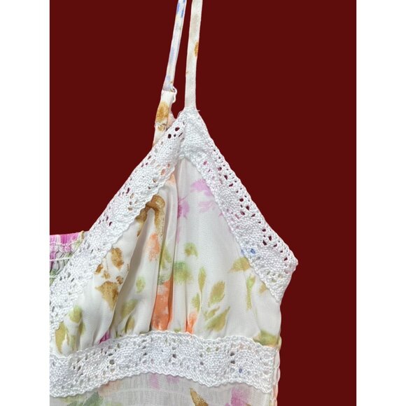 Rue 21 - Women's Summer Sleeveless High Low Hem Ruffle Floral Dress - White -XS - Picture 12 of 16